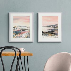 Windswept Hill by Elizabeth Baldin Set of 2 Framed Prints Pink