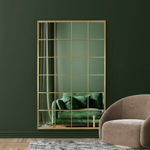 Fenestra Modern Rectangle Window Full Length Wall Mirror Gold