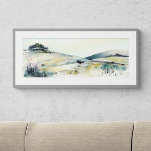 Hillside In Spring by Elizabeth Baldin Framed Print Ochre