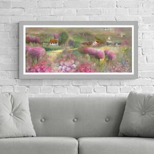 Pink Blossom by Kanita Sim Framed Print Silver/White/Pink