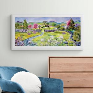 Springtime In The Hills In Blossom by Julia Rigby Framed Print Green/Pink