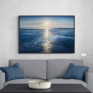 Evening Tide by Mike Shepherd Framed Canvas Blue