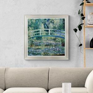 Waterlilies and Japanese Bridge by Monet Framed Print Green/Blue