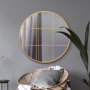 Circulus Window Round Wall Mirror Gold