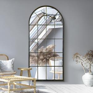 Arcus Window Arched Full Length Wall Mirror Black