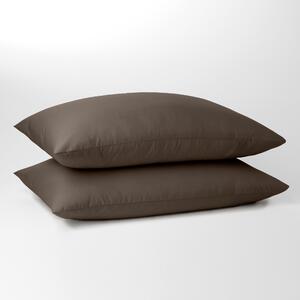 Pure Cotton Standard Pillowcase Pair Brown
