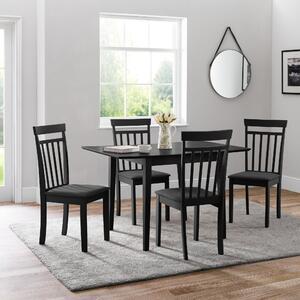 Rufford Dining Table with 4 Coast Chairs Black