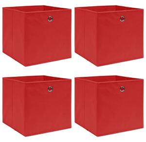 Storage Boxes 4 pcs Red 32x32x32 cm Fabric