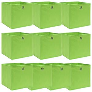 Storage Boxes 10 pcs Green 32x32x32 cm Fabric