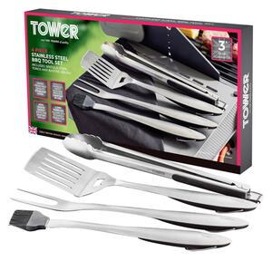 Tower 4 Piece Stainless Steel BBQ Tools Set