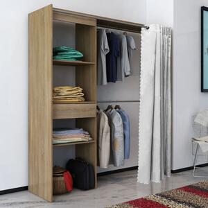 Corner Desk 4 Shelves Oak