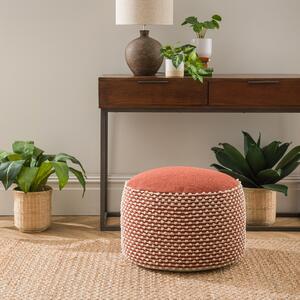 Jersey Bobble Round Pouffe Butterscotch (Orange)