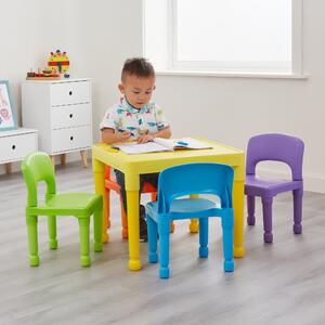 Liberty House Kids Plastic Table And Four Chairs Set Blue