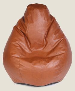 Kaikoo Faux Leather Tear Drop Beanbag Brown