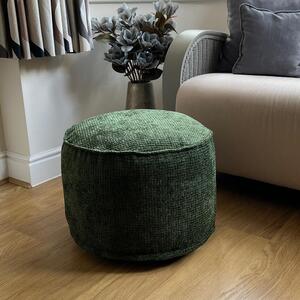 Daro Waffle Round Pouffe Green