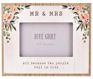 Love Story Mr & Mrs Photo Frame White