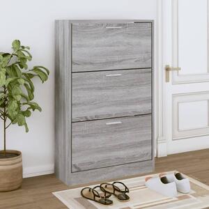 Shoe Cabinet Grey Sonoma 63x24x103 cm Engineered Wood