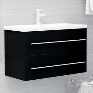Sink Cabinet Black 80x38.5x48 cm Engineered Wood