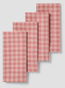 Dusty Pink & Rose Gingham Linen Blend Napkins Set of 4 | 45 x 45cm | Piglet in Bed