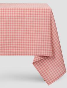 Dusty Pink & Rose Gingham Linen Blend Tablecloth | Medium | Piglet in Bed