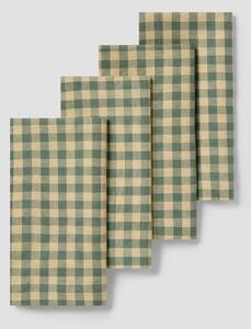 Elm Green & Butter Yellow Gingham Linen Blend Napkins Set of 4 | 45 x 45cm | Piglet in Bed