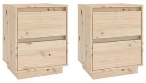 Bedside Cabinets 2 pcs 40x35x50 cm Solid Wood Pine