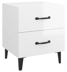 Bedside Cabinet High Gloss White 40x35x47.5 cm
