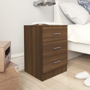 Bedside Cabinet Brown Oak 38x35x56 cm Engineered Wood
