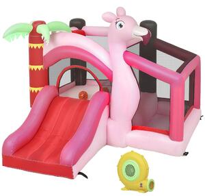 AIYAPLAY Inflatable Bounce House for Kids with Slide, Ball Pit, Basketball Hoop and Blower for Indoor Outdoor Garden, Pink