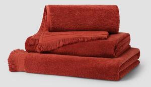 Sandstone Red Fringe Edge Cotton Towels | Hand Towel | Piglet in Bed