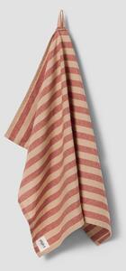 Sandstone Red Pembroke Stripe Linen Blend Tea Towel | Default | Piglet in Bed