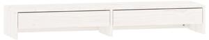 Monitor Stand White 100x27x15 cm Solid Wood Pine