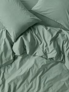 Mellow Green Washed Cotton Percale Duvet Cover | King | Piglet in Bed