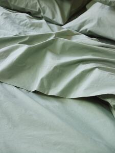 Mellow Green Washed Cotton Percale Flat Sheet | Single | Piglet in Bed