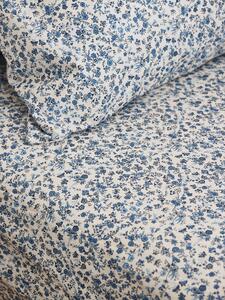 Blue Mini Meadow Cotton Fitted Sheet | Single | Piglet in Bed