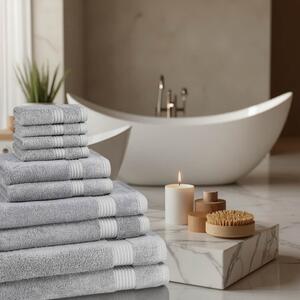 10 Piece 700GSM Bamboo Towel Set - 4 Face Cloths, 2 Hand Towels, 2 Bath Towels, 2 Bath Sheets
