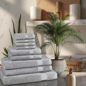 9 Piece 700GSM Bamboo Towel Set - 4 Face Cloths, 2 Hand Towels, 2 Bath Towels, 1 Bath Sheet