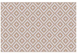Outsunny Reversible Outdoor RV Rug, Patio Floor Mat, 274 x 182 cm Plastic Straw Rug for Garden, terrace, Beach, Camping, Coffee & White