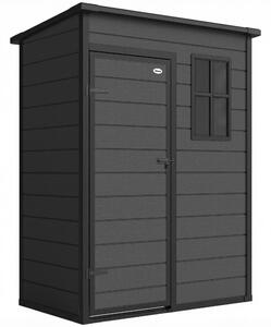Outsunny 5' x 3' Garden Shed with Floor, Outdoor Storage Shed with Lockable Door, Window and Vent, Dark Grey