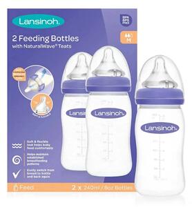 Lansinoh Feeding Bottles with NaturalWave Teat 240ml Pack of 2