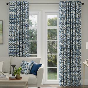 ANTE DECOR Hermes Made To Measure Curtains Almond Indigo