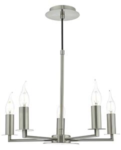 Dar TYL0538 Tyler 5 Light Ceiling Pendant Light In Satin Chrome - Fitting Only
