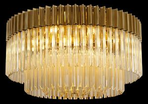 Prestige Metro Cognac Sculptured Flush Ceiling Light In Brass Finish 80cm
