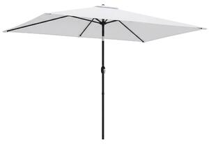 Outsunny Garden Parasol, Parasol Umbrella with Crank Handle, Tilt Function, Polyester Canopy, Cream White