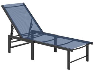 Outsunny Reclining Sun Lounger - Dark Blue