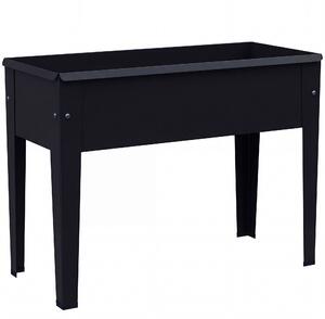 Outsunny Raised Planter, Metal Raised Garden Bed on Legs with Drainage Hole and Foot Covers, Black