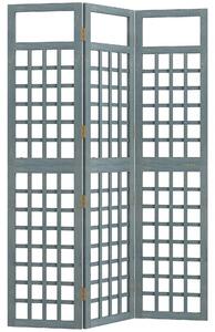 Outsunny 3-Panel Garden Privacy Screen, Freestanding Foldable Wooden Outdoor Divider/Trellis, Decorative Privacy Screen, Grey