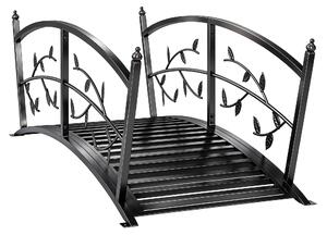Outsunny 1.2M Metal Garden Bridge with Safety Railings, Outdoor Pond Bridge, Arch Decorative Footbridge for Creek Stream