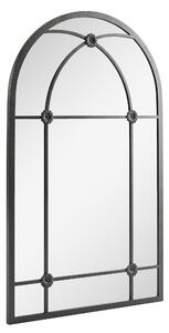 Outsunny Arched Mirror, Shatterproof Acrylic Windowpane Wall Mounted Mirror with Robust Metal Frame, 100 x 60 cm, Black