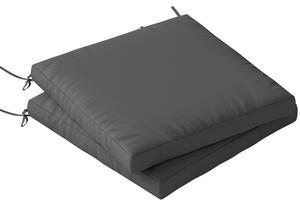 Outsunny Outdoor Seat Cushions Set of 2 with Ties, Waterproof Garden Seat Pads, Dark Grey